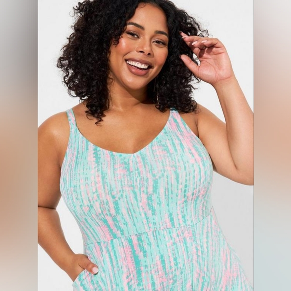 NEW NWT Torrid Plus Size Midi Super Soft Hankerchief Sangria Sunset Dress Sz 2X - Picture 3 of 8